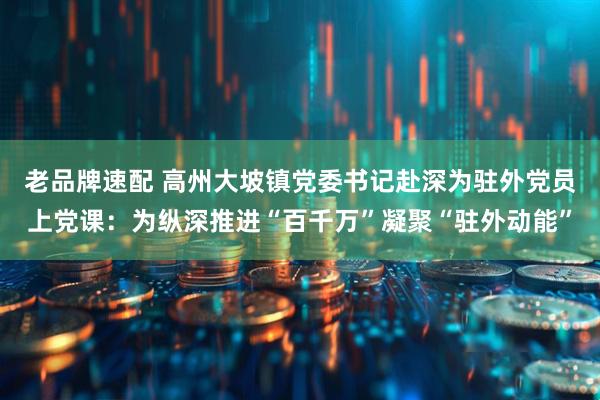 老品牌速配 高州大坡镇党委书记赴深为驻外党员上党课：为纵深推进“百千万”凝聚“驻外动能”